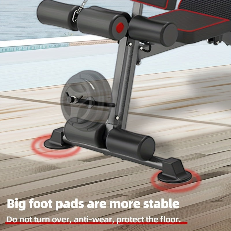 Banc de musculation multifonctionnel à 15 positions, réglable en poids - Banc de fitness pratique pour l'exercice, conception à installation facile, équipement de musculation portable pour salles de sport à domicile