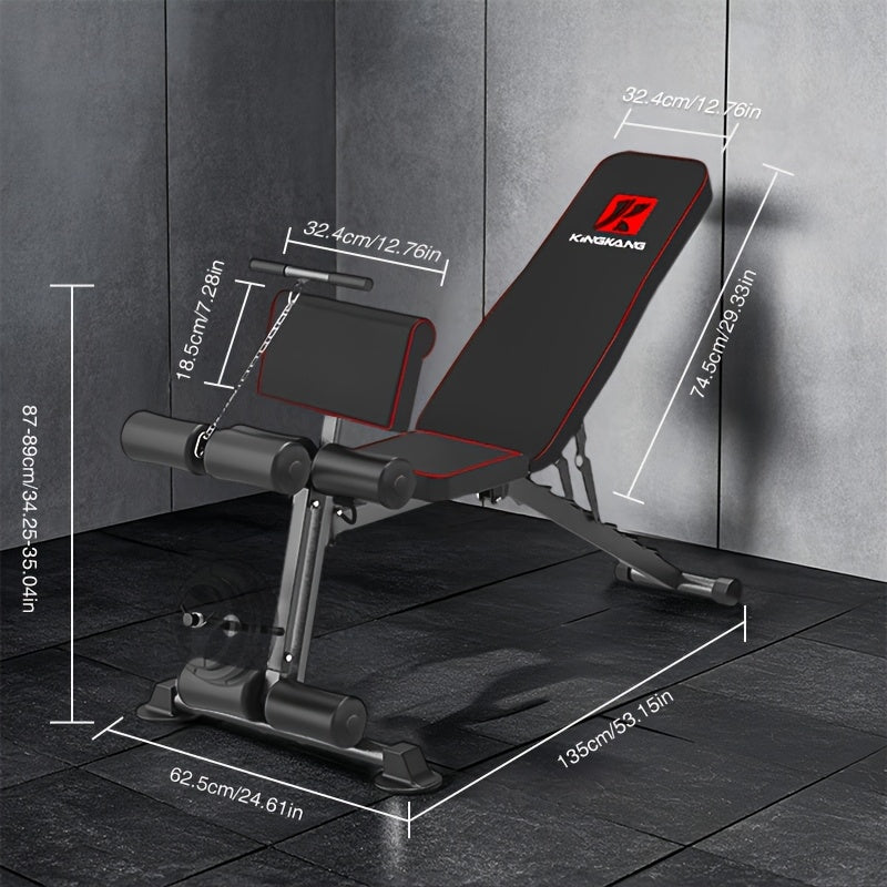 Banc de musculation multifonctionnel à 15 positions, réglable en poids - Banc de fitness pratique pour l'exercice, conception à installation facile, équipement de musculation portable pour salles de sport à domicile