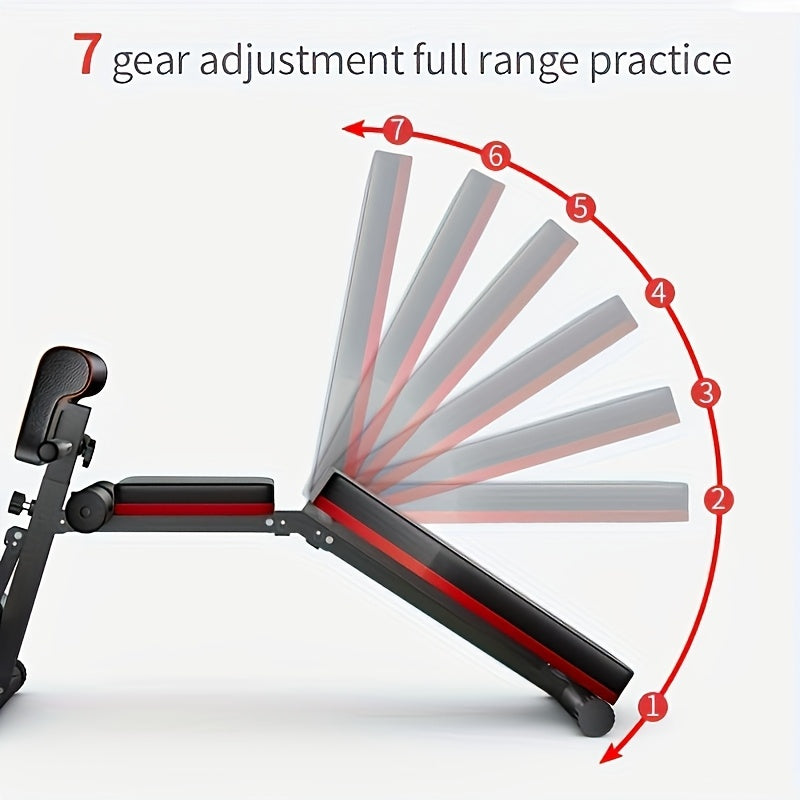 Adjustable Weight Bench - Practical Fitness Bench For Exercise, Simple Installation Design, 13 Ways To Exercise, Portable Fitness Strength Training Equipment For Home Gyms, Weight 600 Pounds, Complimentary Tension Rope