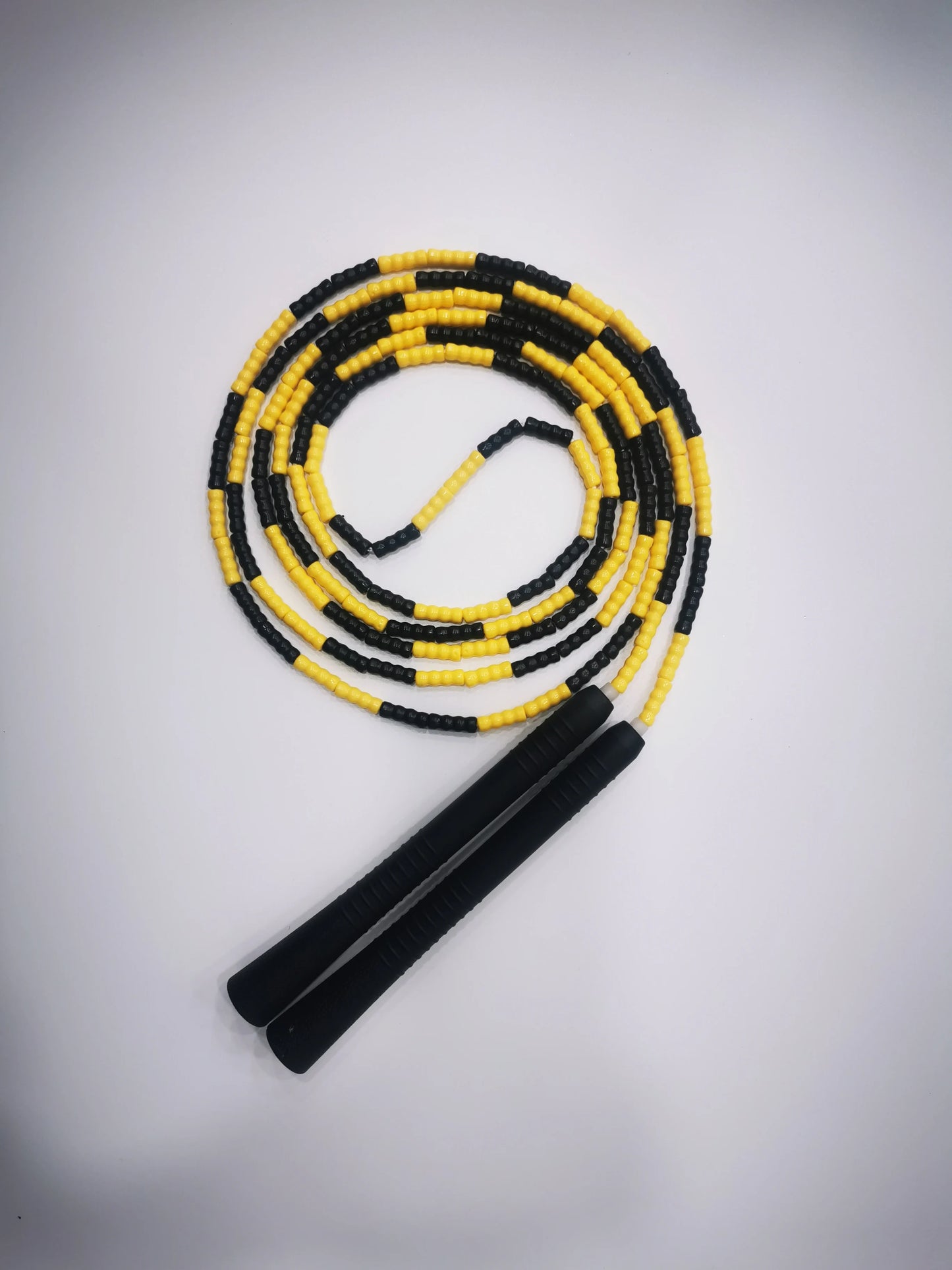 NEVERTOOLATE yellow black soft pvc good quality beaded jump rope 11ft 3m real length skipping rope fitness skill equipment