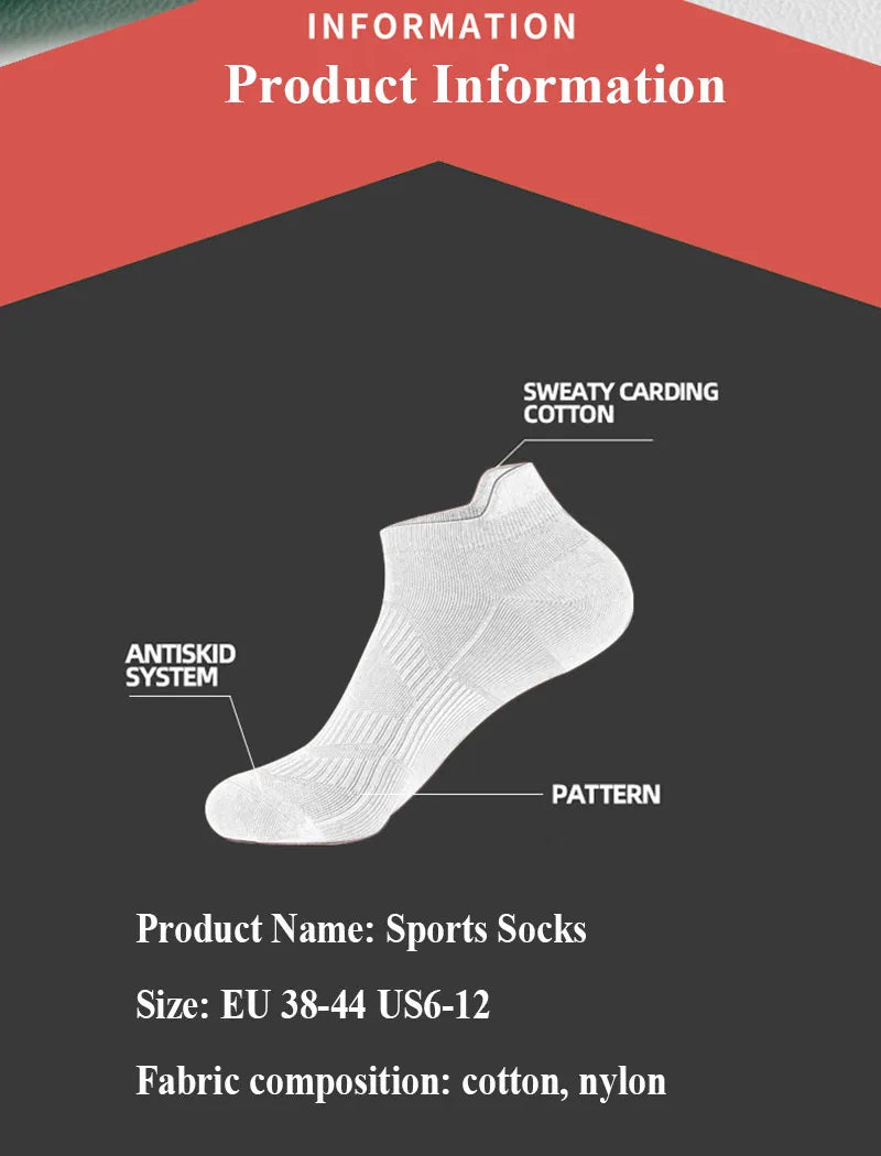 Chaussettes de sport pour homme/femme, fines et respirantes, idéales pour le marathon, le fitness et l'athlétisme. Absorbantes et antidérapantes, elles sont courtes et basses.
