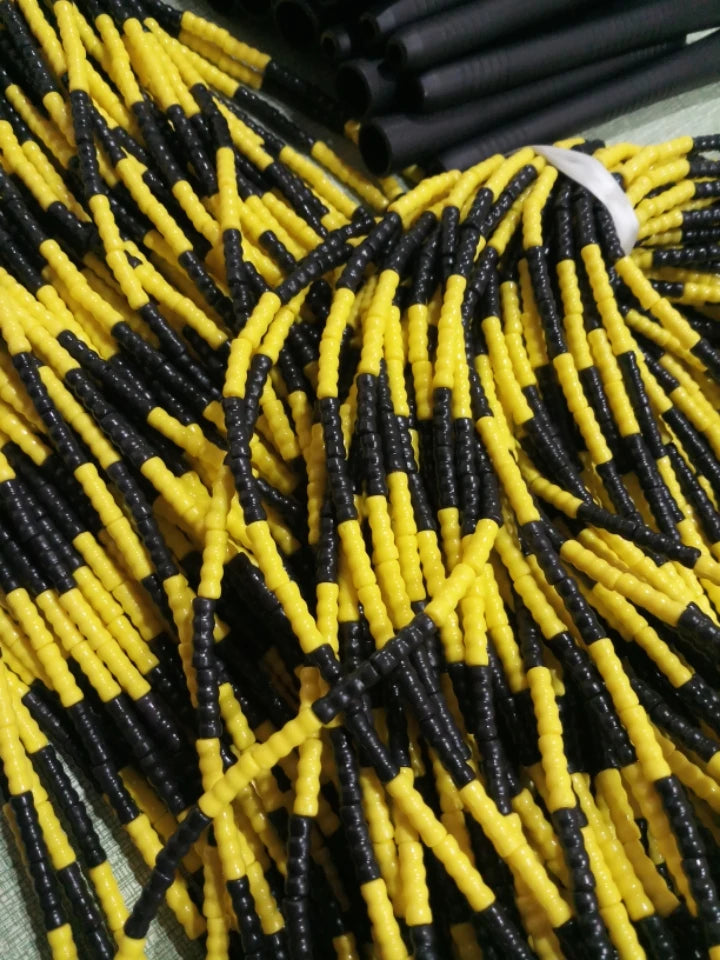 NEVERTOOLATE yellow black soft pvc good quality beaded jump rope 11ft 3m real length skipping rope fitness skill equipment