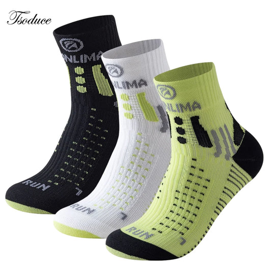 Chaussettes de sport pour homme et femme, montantes, antidérapantes, à séchage rapide et respirantes, idéales pour la course, le marathon et l'entraînement de basketball.