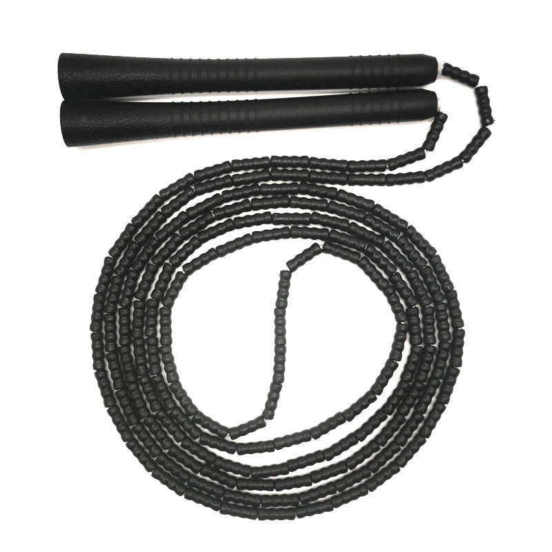 NEVERTOOLATE yellow black soft pvc good quality beaded jump rope 11ft 3m real length skipping rope fitness skill equipment