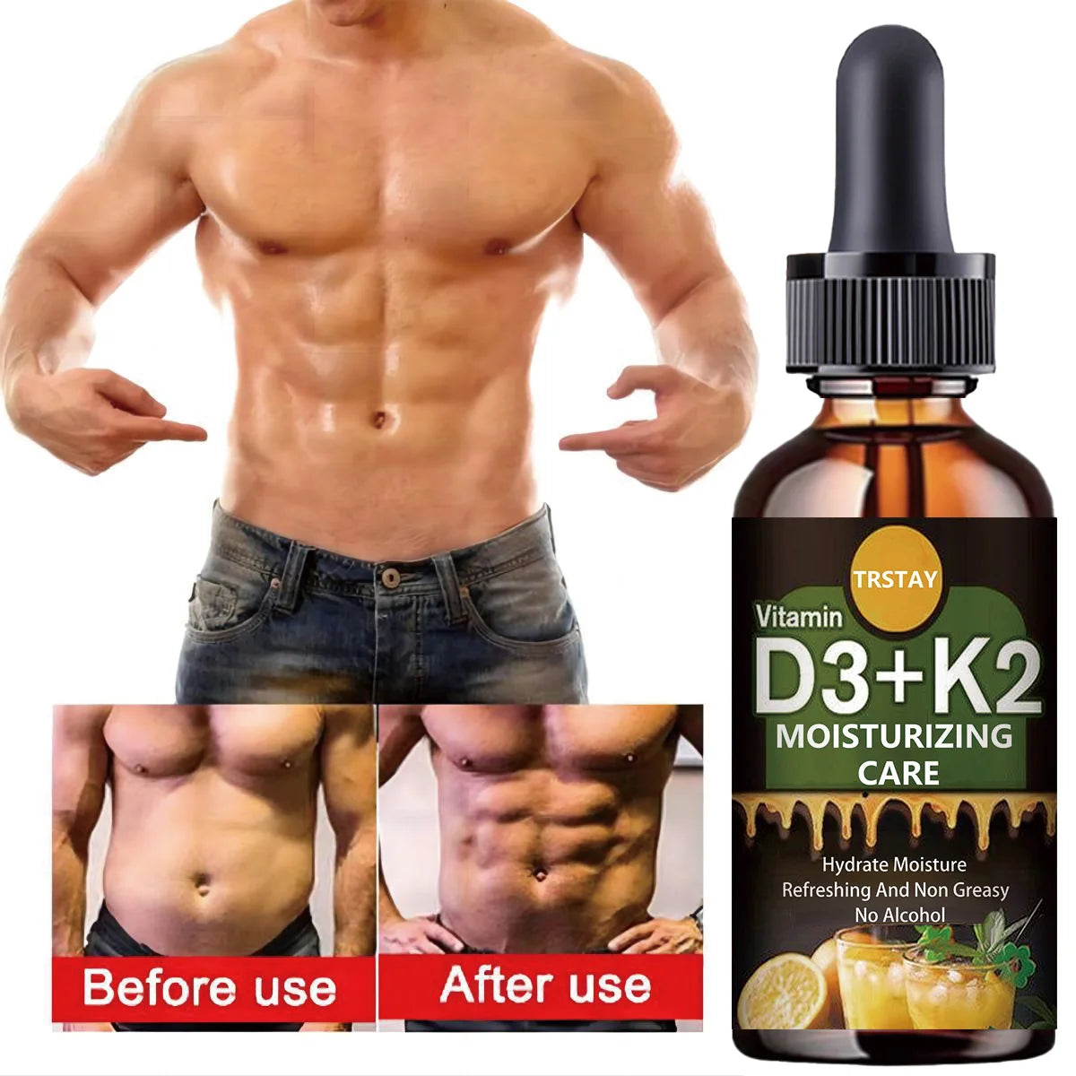 Vitamin C D3+K2 improve abdominal blood circulation, improves Muscles supports bone health boosts immune system