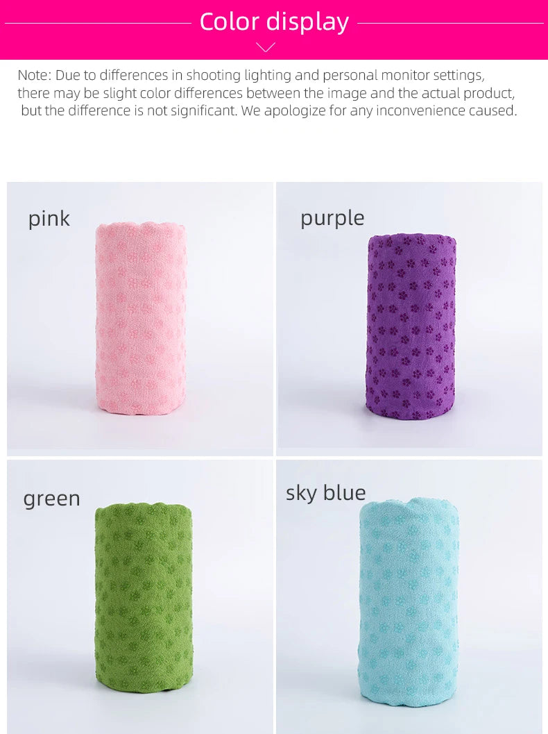 Serviettes de yoga, serviettes pour tapis de yoga chaud et épicé. Dotées de points d'adhérence pour absorber la transpiration et éviter de glisser, elles conviennent au yoga chaud et épicé.