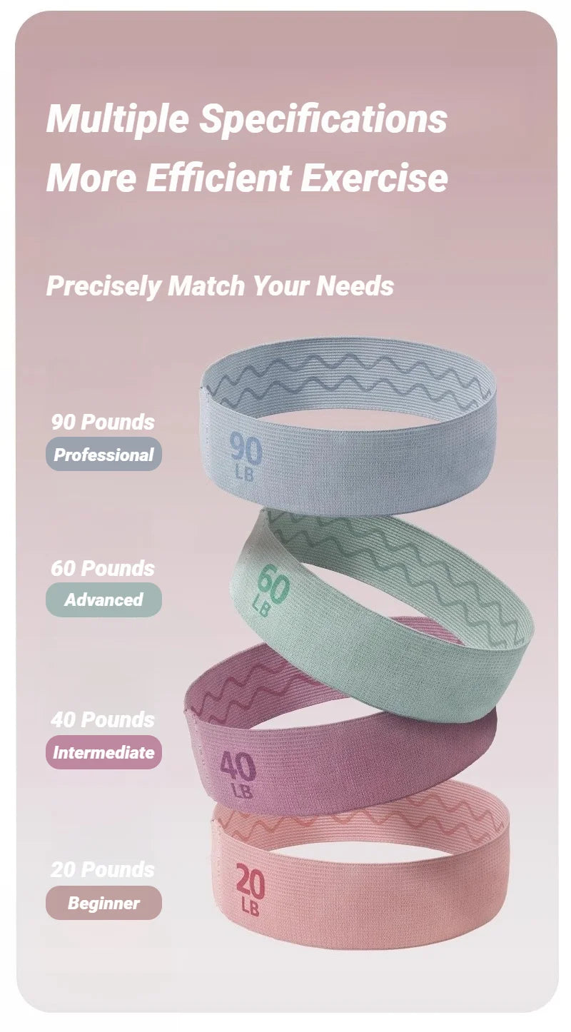 Elastic Workout Bands Anti-Slip Squat Portable Glute Thigh Yoga Gym Equipment Resistance For Legs And Butt Hip Booty Fitness