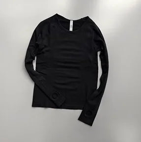 Yoga Clothes Sports Tops Women's Round Neck Long Sleeves Seamless Slimming Breathable Running Pula Speed Drying Fitness Clothes