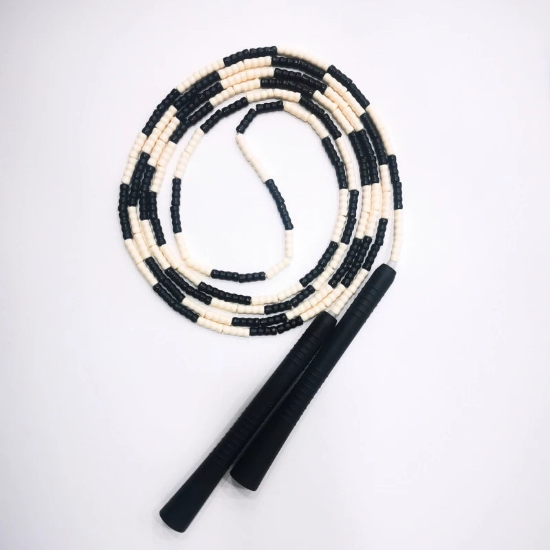 NEVERTOOLATE yellow black soft pvc good quality beaded jump rope 11ft 3m real length skipping rope fitness skill equipment