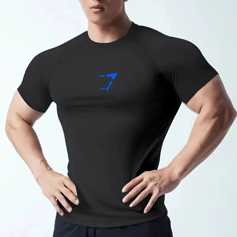 Fitness T-shirt with high elasticity, quick drying and breathable short sleeves suitable for sports running and fitness clothes