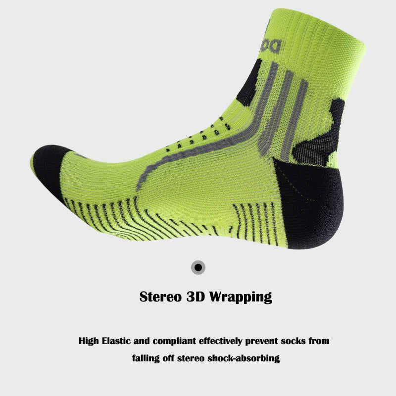 Fitness Sports Socks Men Women Middle Tube Non-Slip Quick-Drying Breathable Running Marathon Basketball Training Socks