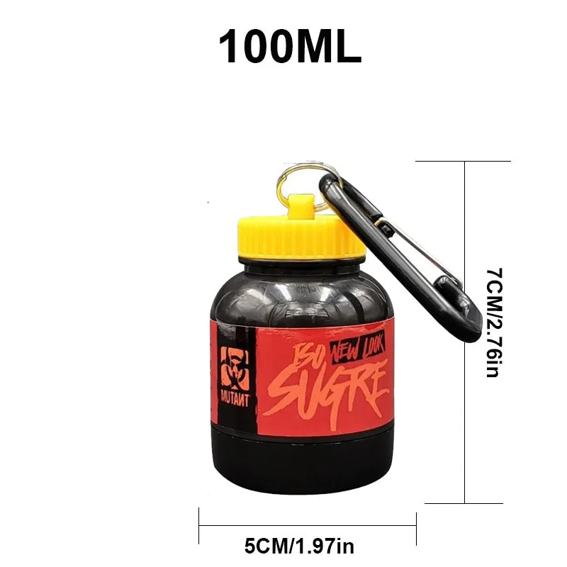 Flacon de stockage portable 100/200 ml pour compléments protéinés en poudre - Léger et étanche