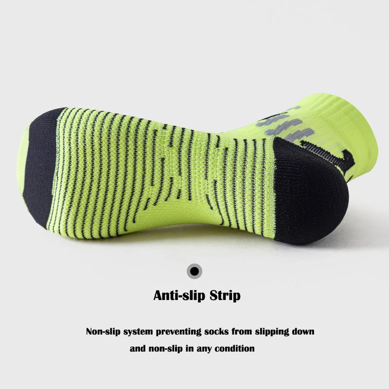 Fitness Sports Socks Men Women Middle Tube Non-Slip Quick-Drying Breathable Running Marathon Basketball Training Socks