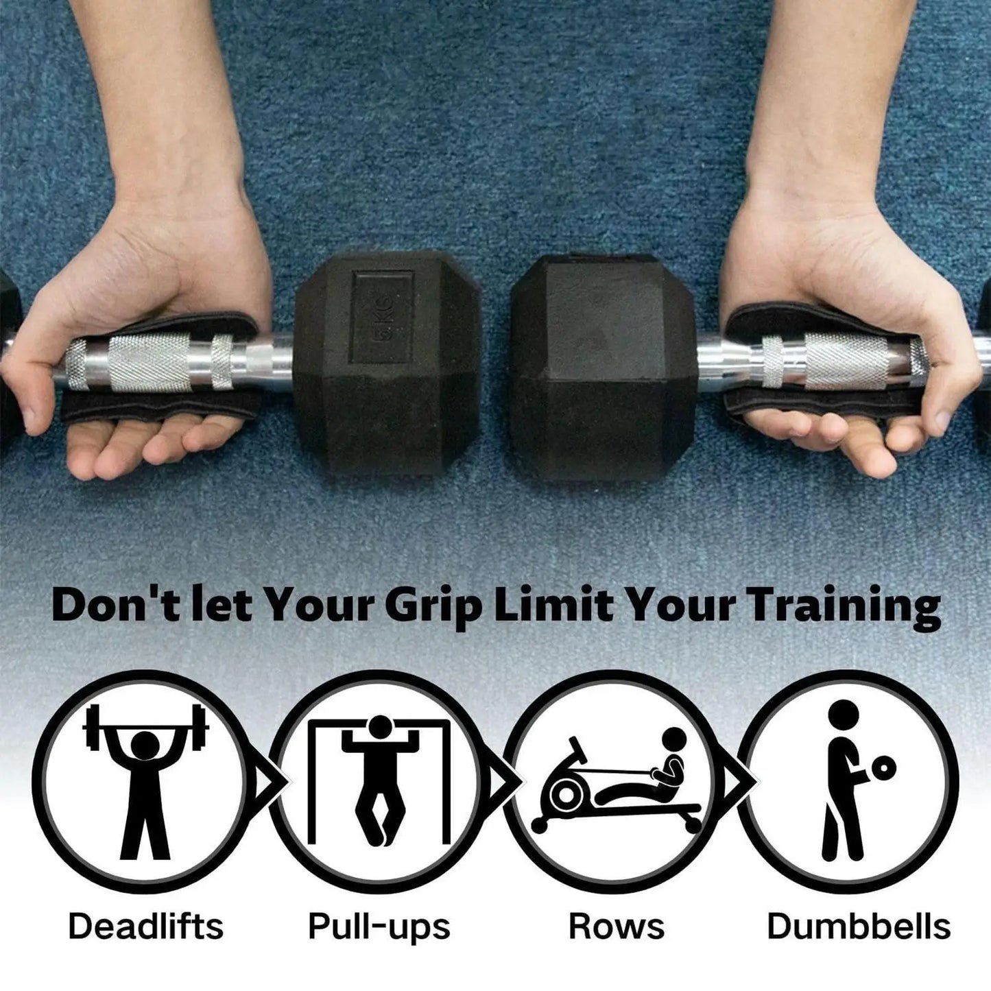 Workout Grips Ergonomic Wraps Gloves 1 Pair Pull-Up Bar Training Grips For Men Women Exerciser Fitness Weightlifting