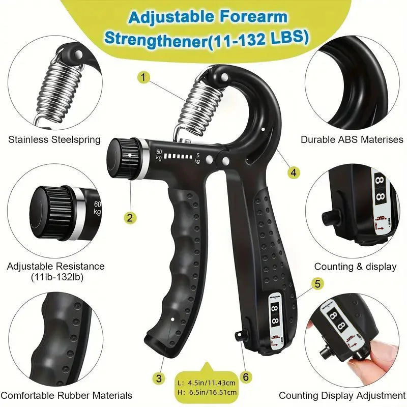 Grip Strength Grips Men'S Professional Training Arm Hand Strength Rehabilitation Stress Reduction Wrist Count Adjustable Grips