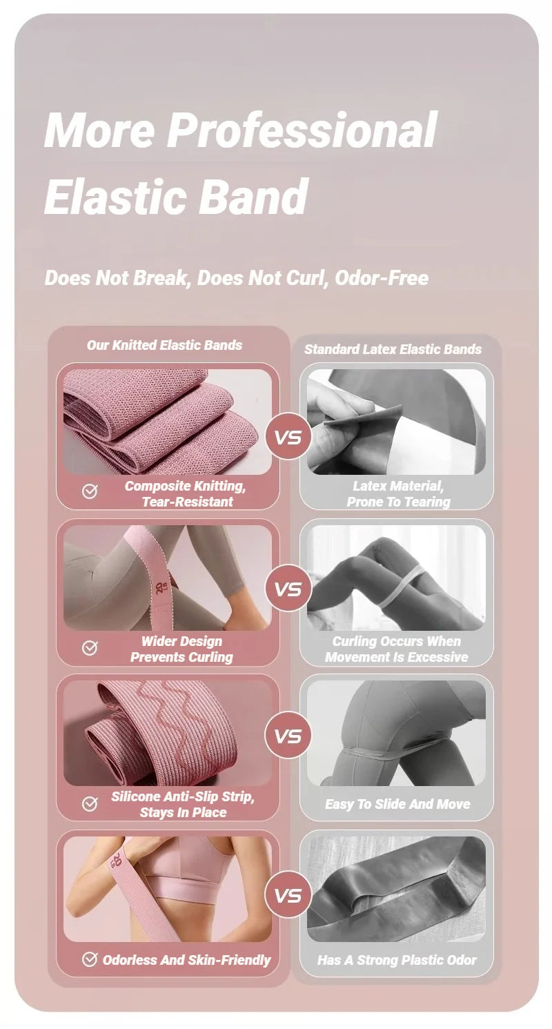 Elastic Workout Bands Anti-Slip Squat Portable Glute Thigh Yoga Gym Equipment Resistance For Legs And Butt Hip Booty Fitness