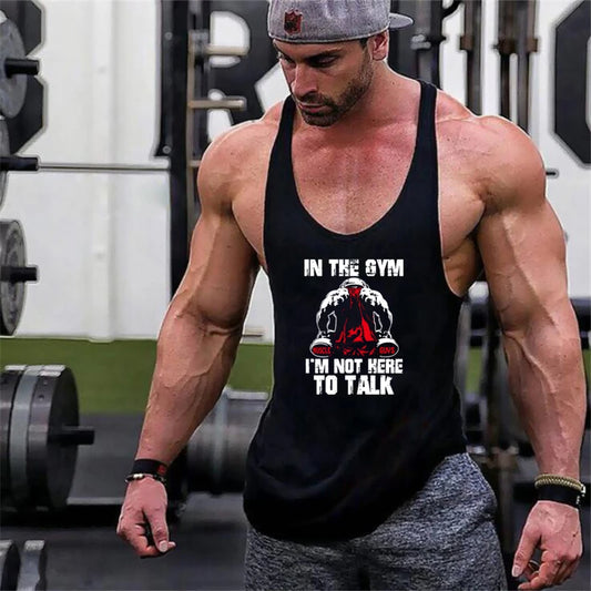 Débardeur de sport fitness été tendance, marque décontractée, sans manches, coupe ample, t-shirt