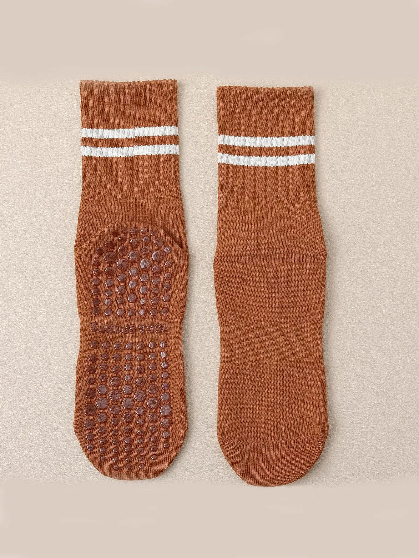 1 pair of yoga socks, women's mid length socks, spring and autumn fitness socks, anti slip floor socks, sports socks