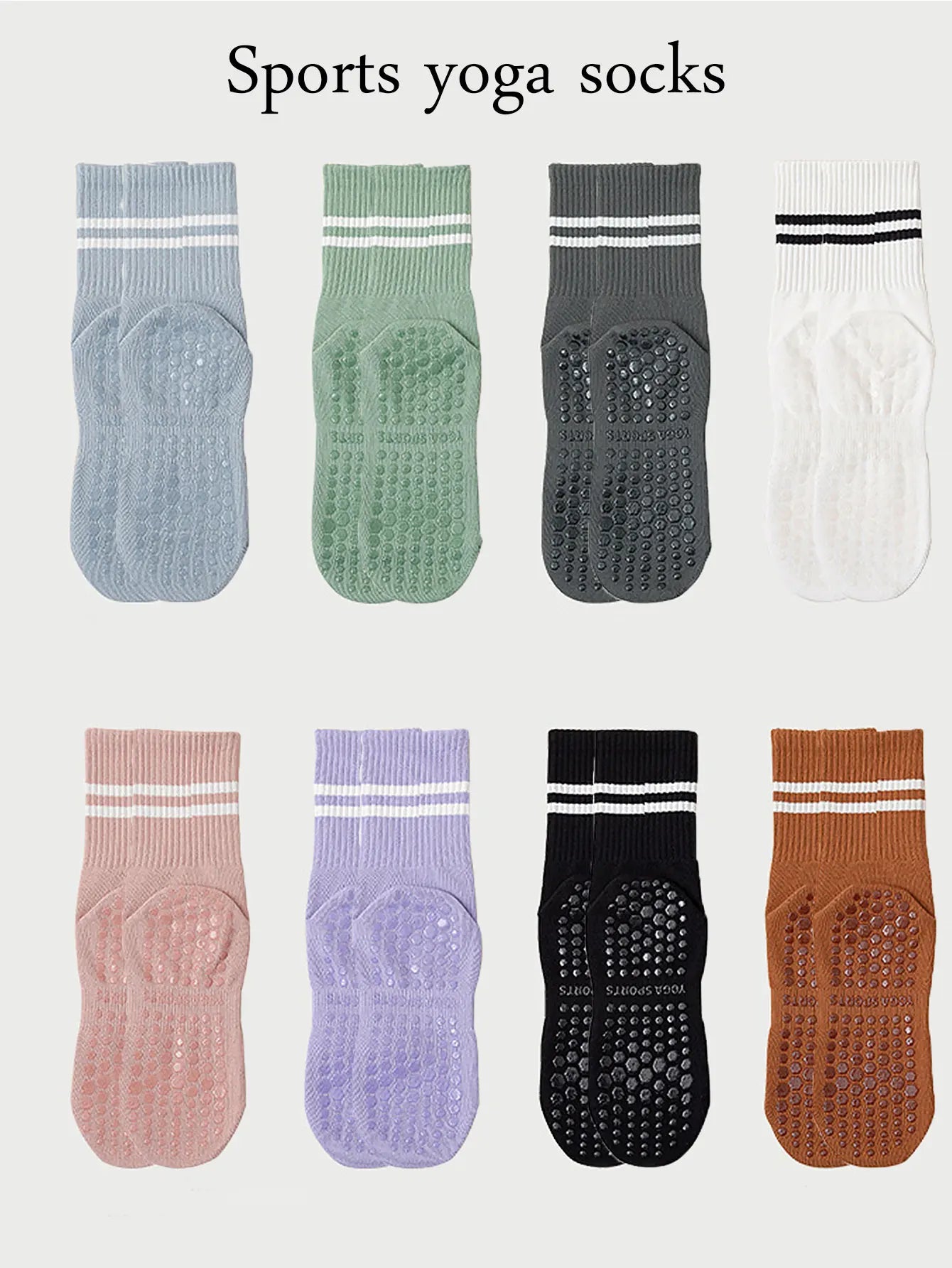 1 pair of yoga socks, women's mid length socks, spring and autumn fitness socks, anti slip floor socks, sports socks