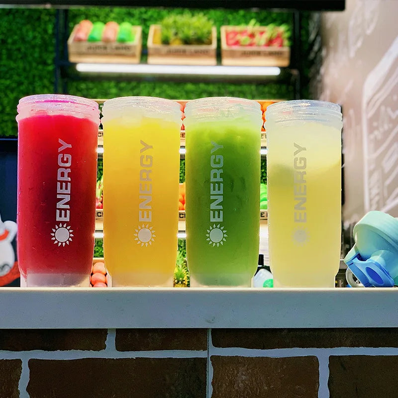 Bouteille shaker portable de 500/700 ml avec bille de mélange, idéale pour les boissons protéinées et les gourdes avant l'entraînement, sans BPA.