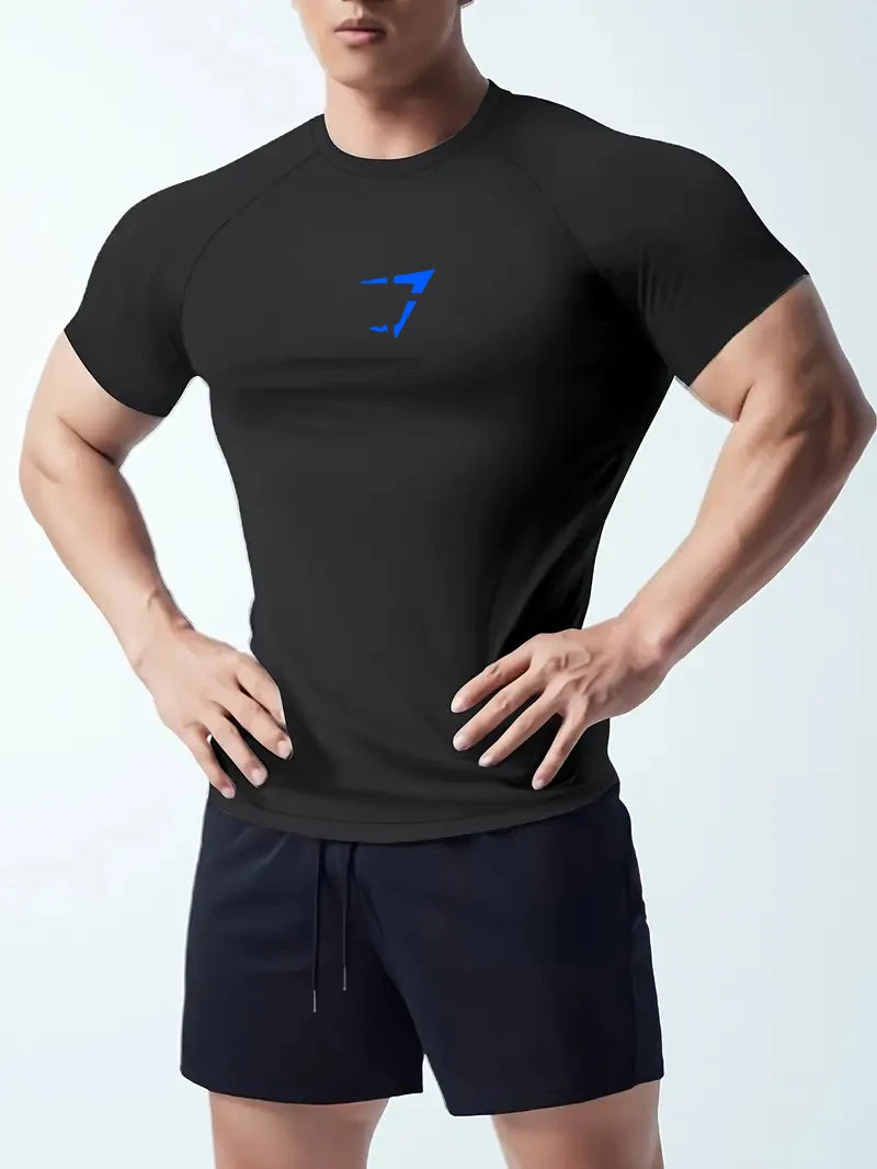 Fitness T-shirt with high elasticity, quick drying and breathable short sleeves suitable for sports running and fitness clothes
