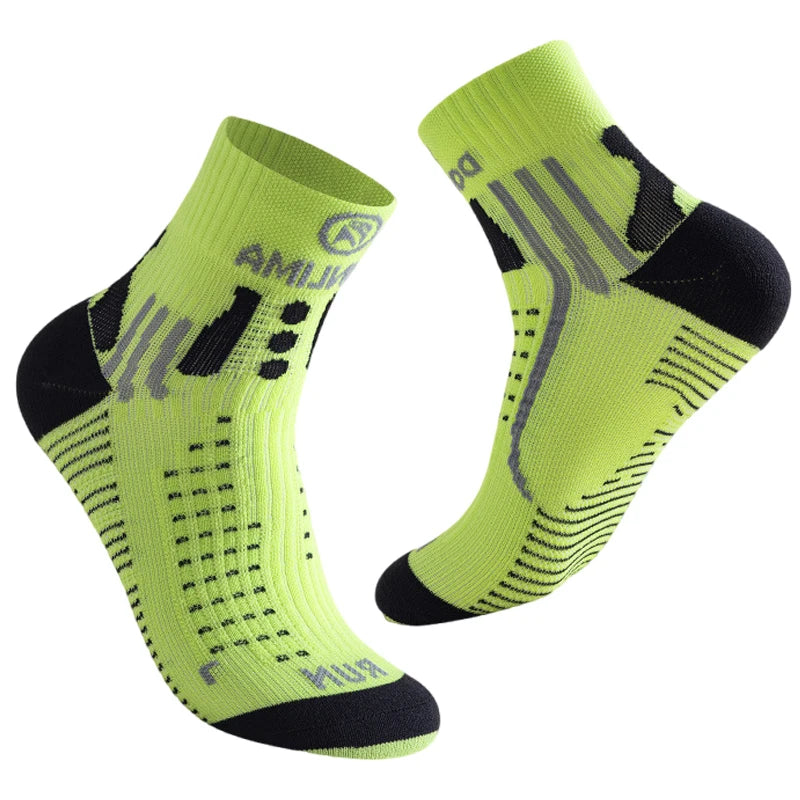 Fitness Sports Socks Men Women Middle Tube Non-Slip Quick-Drying Breathable Running Marathon Basketball Training Socks