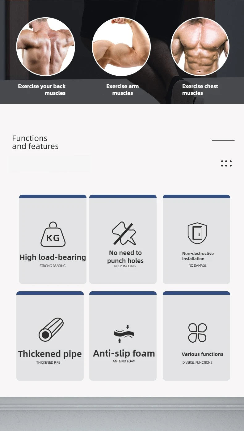 Portable Pull Up Bar, Lifting Bar For Men And Women, Body Fitness Workout Bar, Grip Strength Trainer, For Home & Gym Fitness