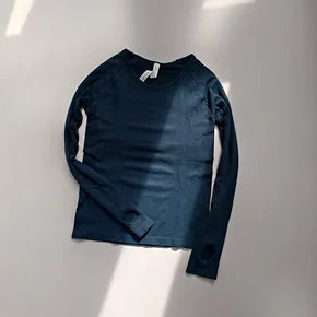 Yoga Clothes Sports Tops Women's Round Neck Long Sleeves Seamless Slimming Breathable Running Pula Speed Drying Fitness Clothes