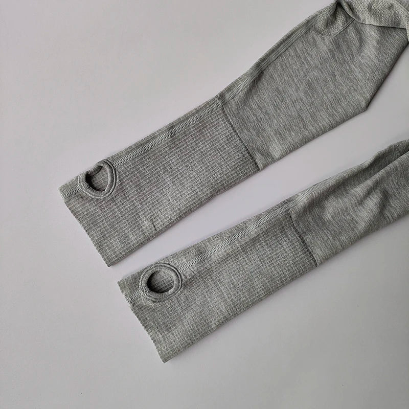 Yoga Clothes Sports Tops Women's Round Neck Long Sleeves Seamless Slimming Breathable Running Pula Speed Drying Fitness Clothes