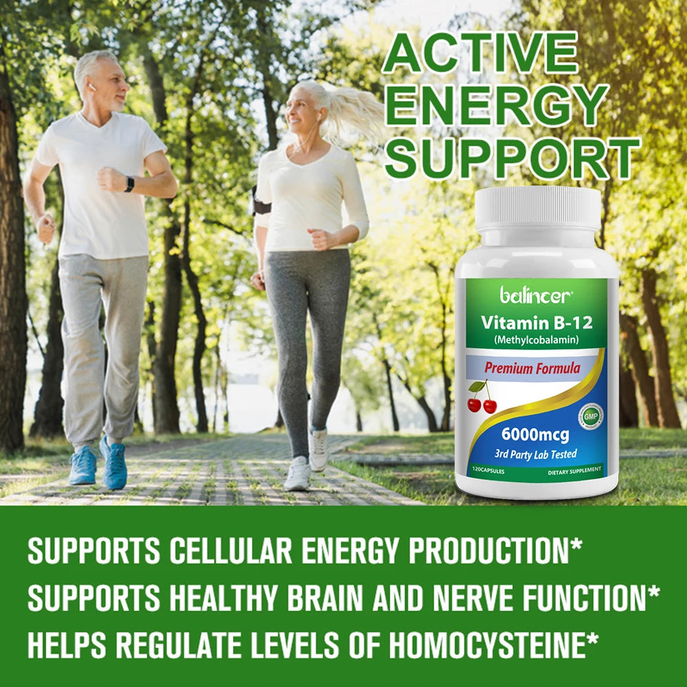 Vitamin B12 - Improve Mood, Improve Brain, Strengthen Nervous System, Increase Energy, Promote Metabolism, Maintain Heart Health