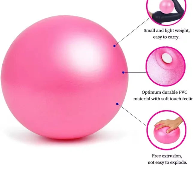 Ballon de yoga de 25 cm pour exercices de gymnastique, fitness, Pilates, équilibre, musculation, entraînement en intérieur et renforcement musculaire.