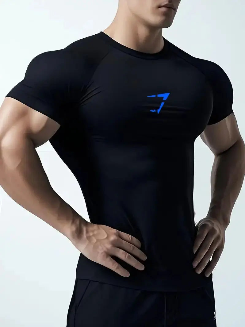 Fitness T-shirt with high elasticity, quick drying and breathable short sleeves suitable for sports running and fitness clothes