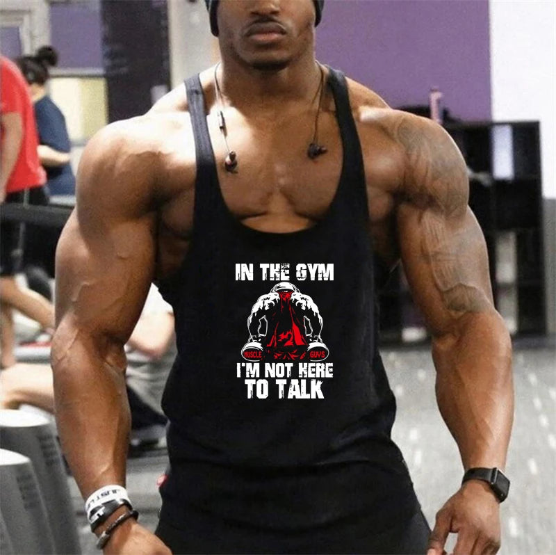 Débardeur de sport fitness été tendance, marque décontractée, sans manches, coupe ample, t-shirt