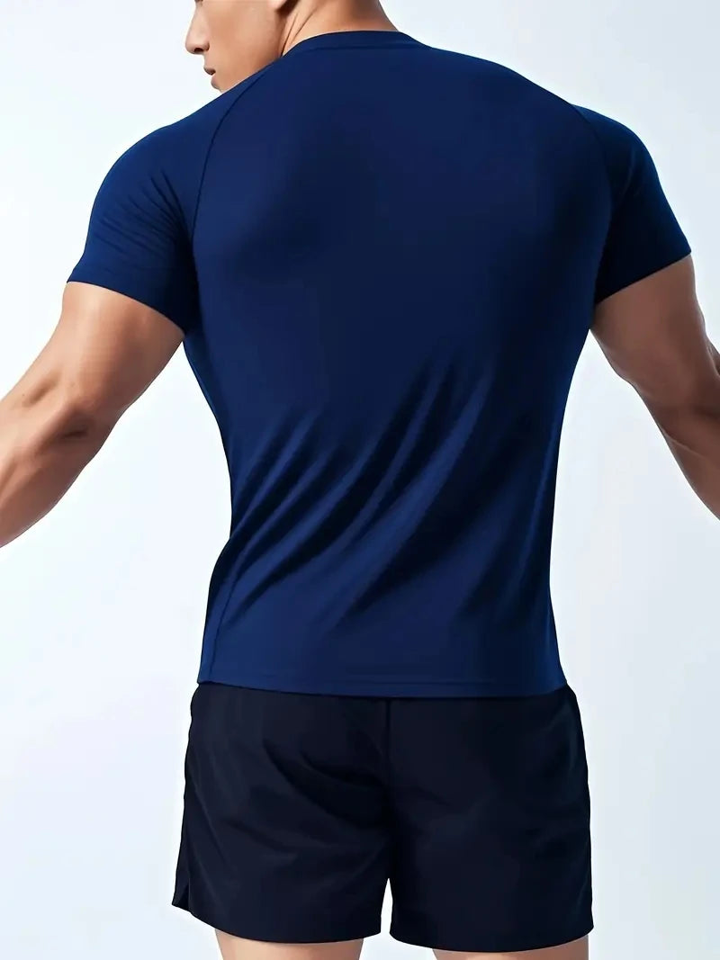 Fitness T-shirt with high elasticity, quick drying and breathable short sleeves suitable for sports running and fitness clothes