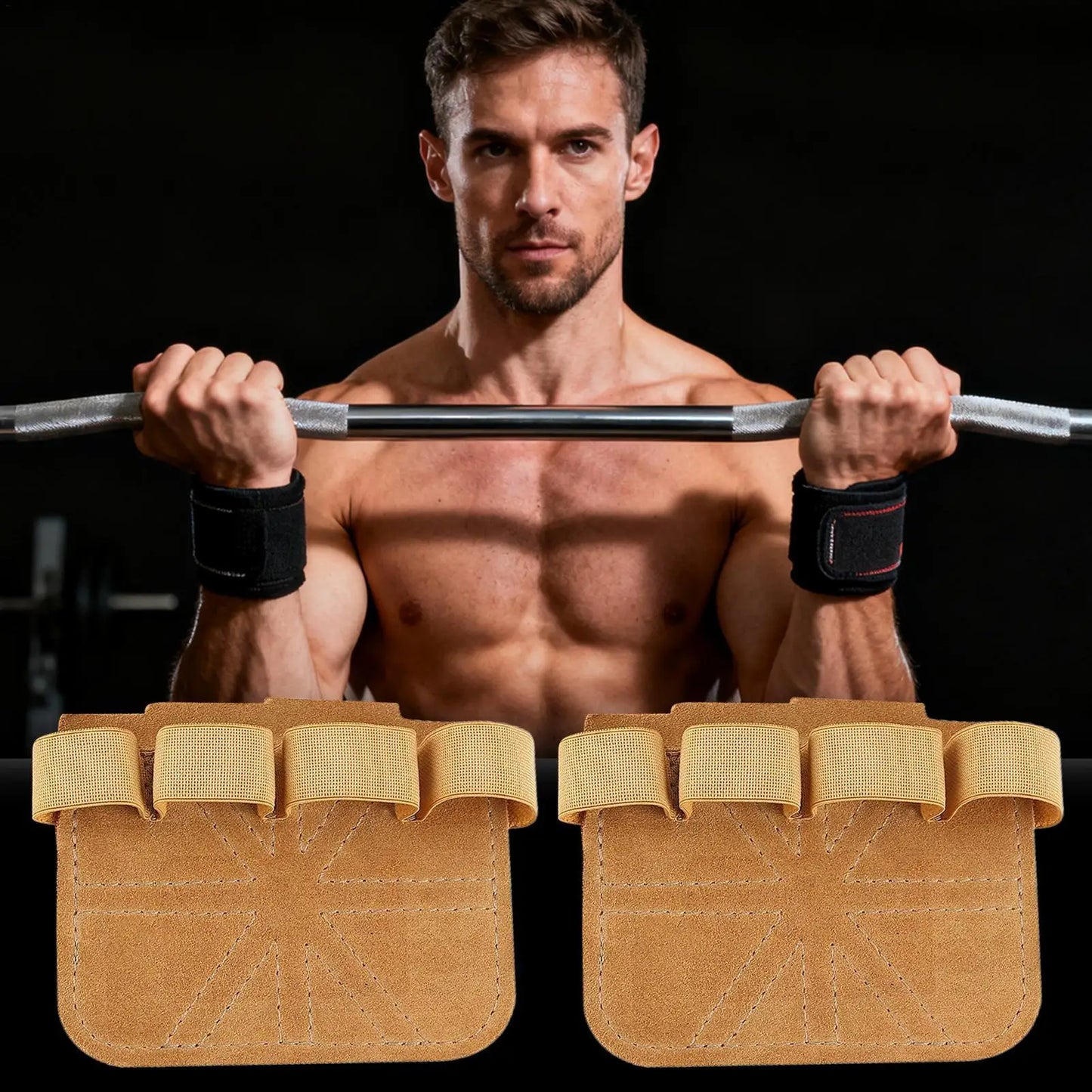 Workout Grips Ergonomic Wraps Gloves 1 Pair Pull-Up Bar Training Grips For Men Women Exerciser Fitness Weightlifting