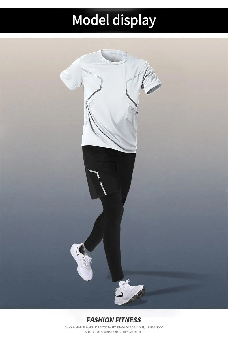 Vêtements de sport pour hommes : fitness, course à pied, séchage rapide, badminton, entraînement cycliste professionnel