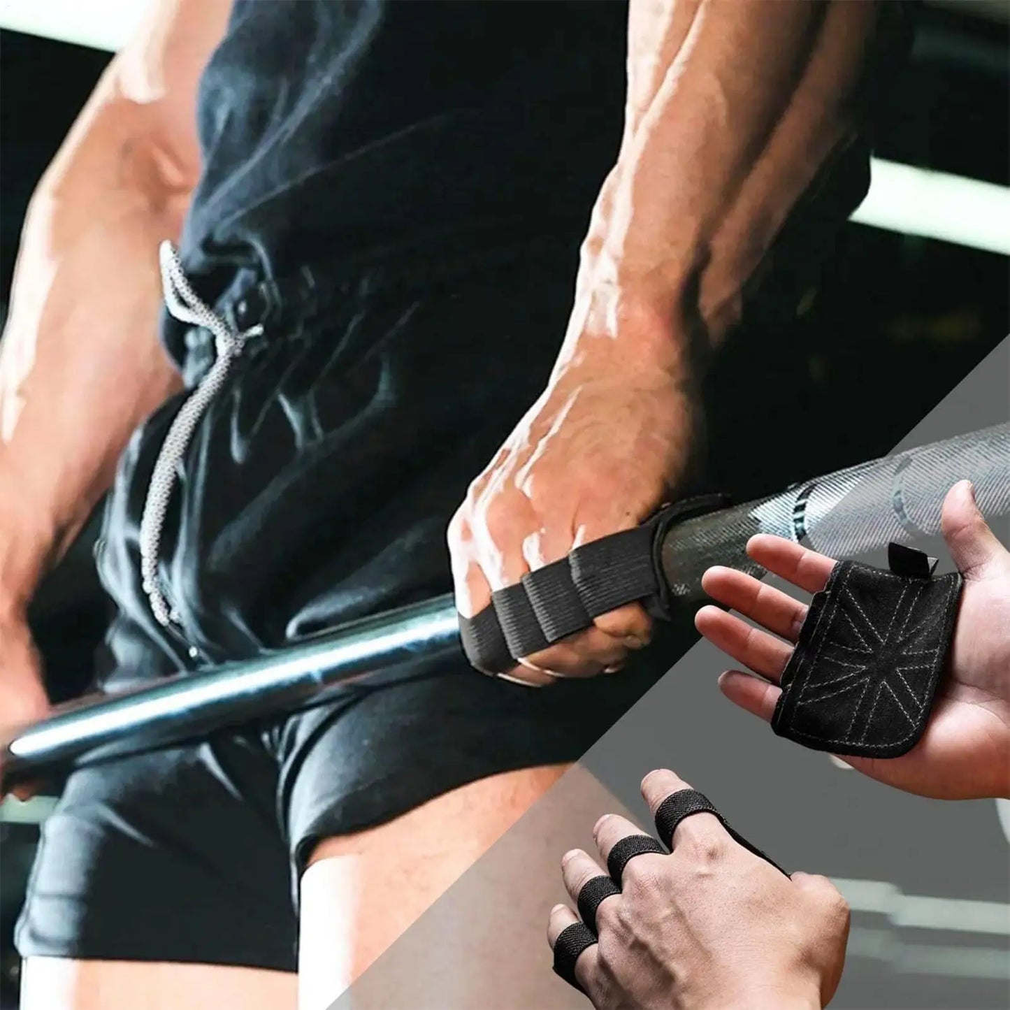 Workout Grips Ergonomic Wraps Gloves 1 Pair Pull-Up Bar Training Grips For Men Women Exerciser Fitness Weightlifting