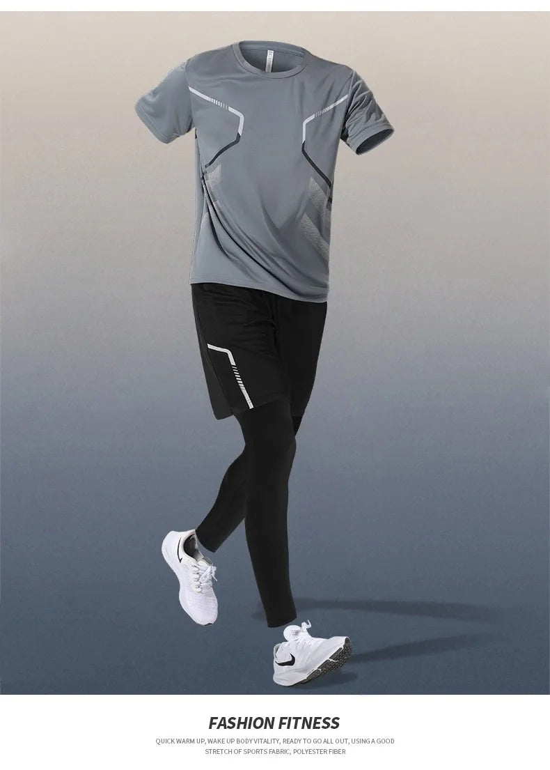 Vêtements de sport pour hommes : fitness, course à pied, séchage rapide, badminton, entraînement cycliste professionnel