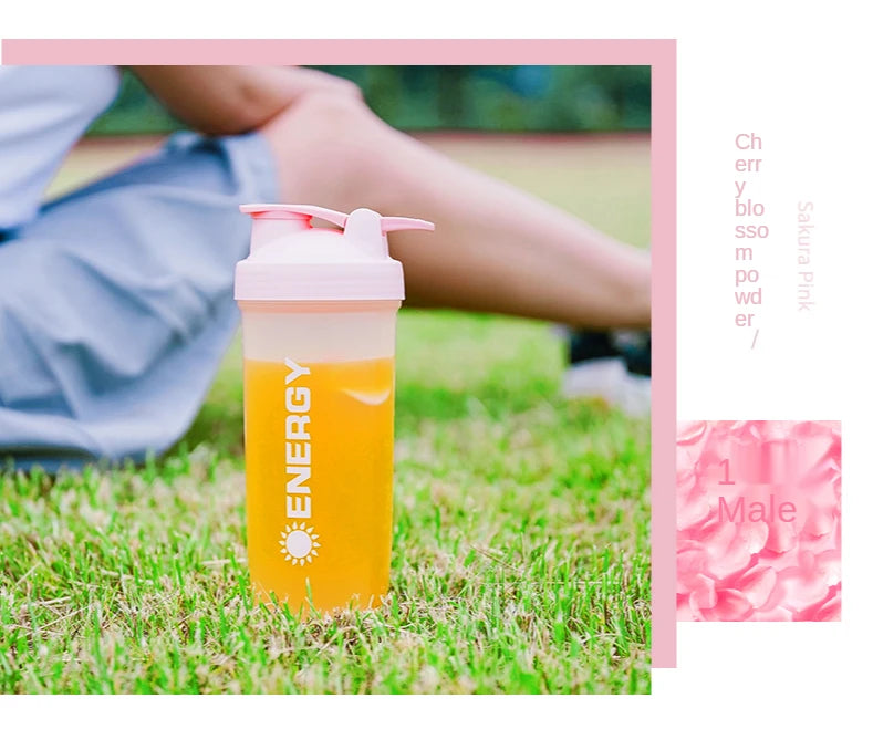 Bouteille shaker portable de 500/700 ml avec bille de mélange, idéale pour les boissons protéinées et les gourdes avant l'entraînement, sans BPA.
