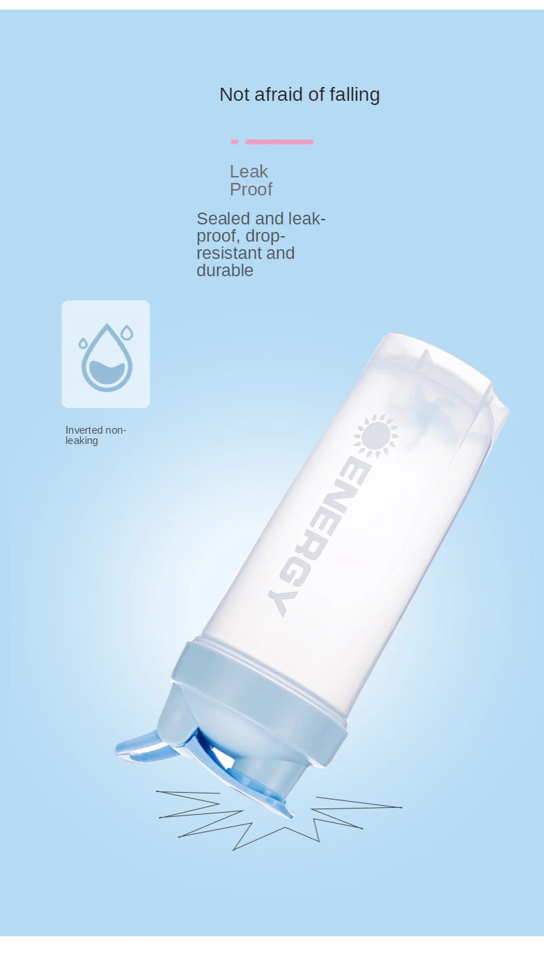 Bouteille shaker portable de 500/700 ml avec bille de mélange, idéale pour les boissons protéinées et les gourdes avant l'entraînement, sans BPA.