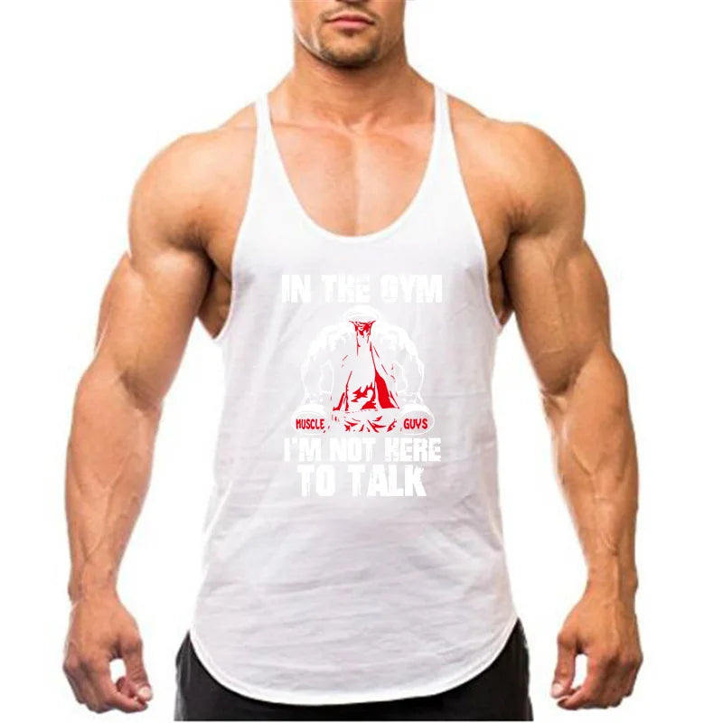 Débardeur de sport fitness été tendance, marque décontractée, sans manches, coupe ample, t-shirt