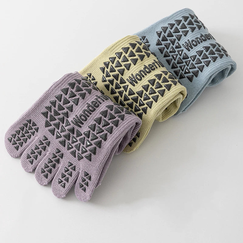 Women Yoga Sport Socks Five-Finger Invisible Indoor Fitness Anti-slip Shock-absorption Pilates Boat Socks Comfortable Breathab