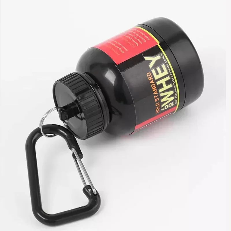 Flacon de stockage portable 100/200 ml pour compléments protéinés en poudre - Léger et étanche