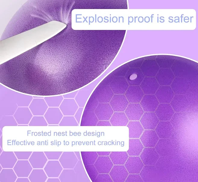 Ballon de yoga de 25 cm pour exercices de gymnastique, fitness, Pilates, équilibre, musculation, entraînement en intérieur et renforcement musculaire.