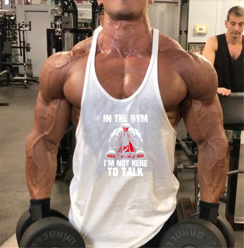 Débardeur de sport fitness été tendance, marque décontractée, sans manches, coupe ample, t-shirt