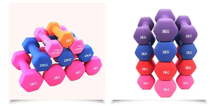 1kg women's dumbbell professional bones home fitness sports equipment weight loss multicolour plastic dip