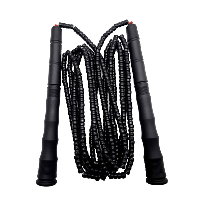 NEVERTOOLATE yellow black soft pvc good quality beaded jump rope 11ft 3m real length skipping rope fitness skill equipment