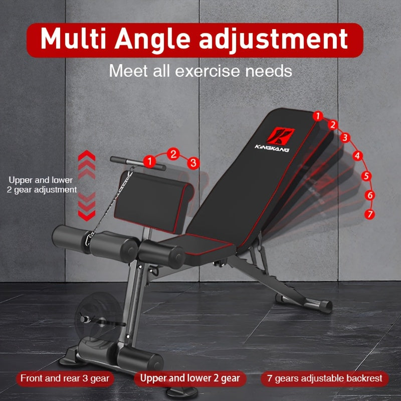 Banc de musculation multifonctionnel à 15 positions, réglable en poids - Banc de fitness pratique pour l'exercice, conception à installation facile, équipement de musculation portable pour salles de sport à domicile