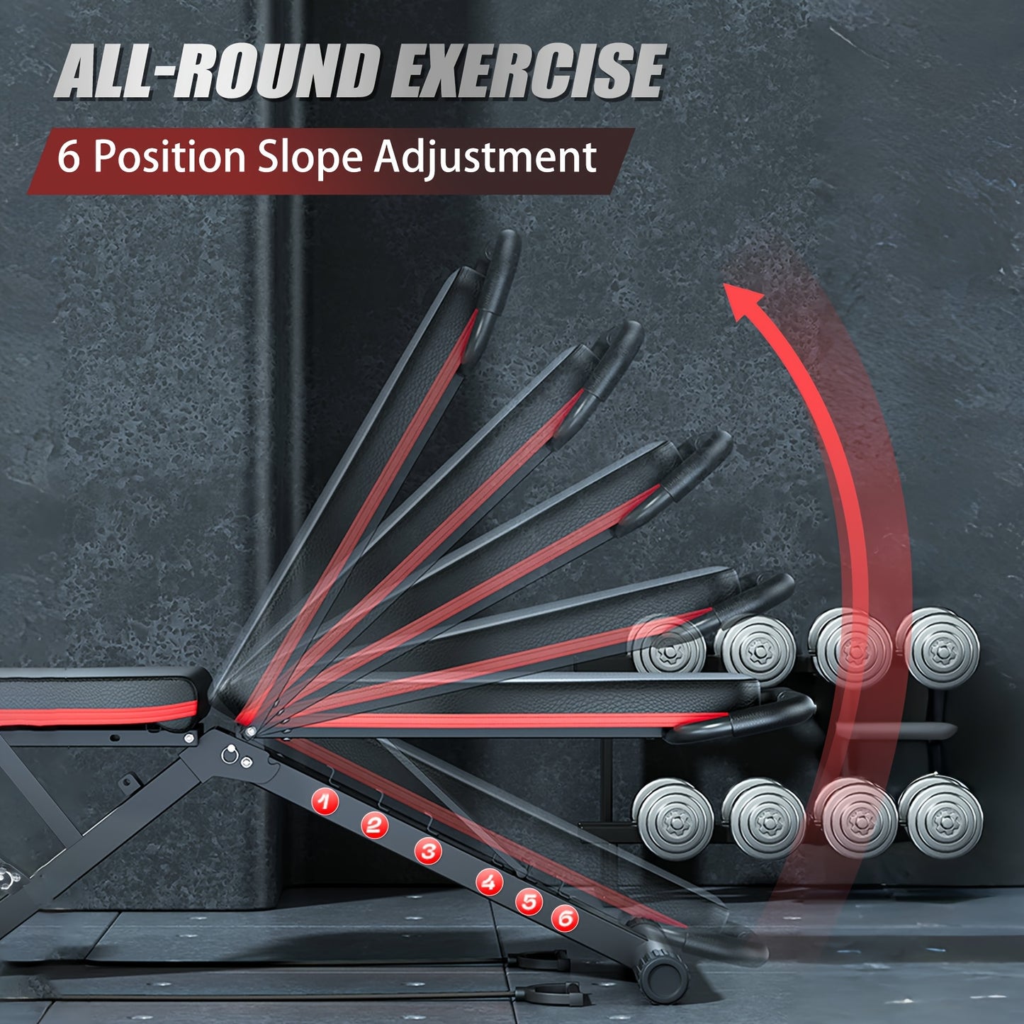 Adjustable Weight Bench, Utility Workout Bench Foldable Incline Decline Benches for Home Gym Full Body Workout, Load 770LBS, Adjustable Bench for Weights, Weight Lifting Bench, Weight Bench for Home Workouts, Sit Up Exercise